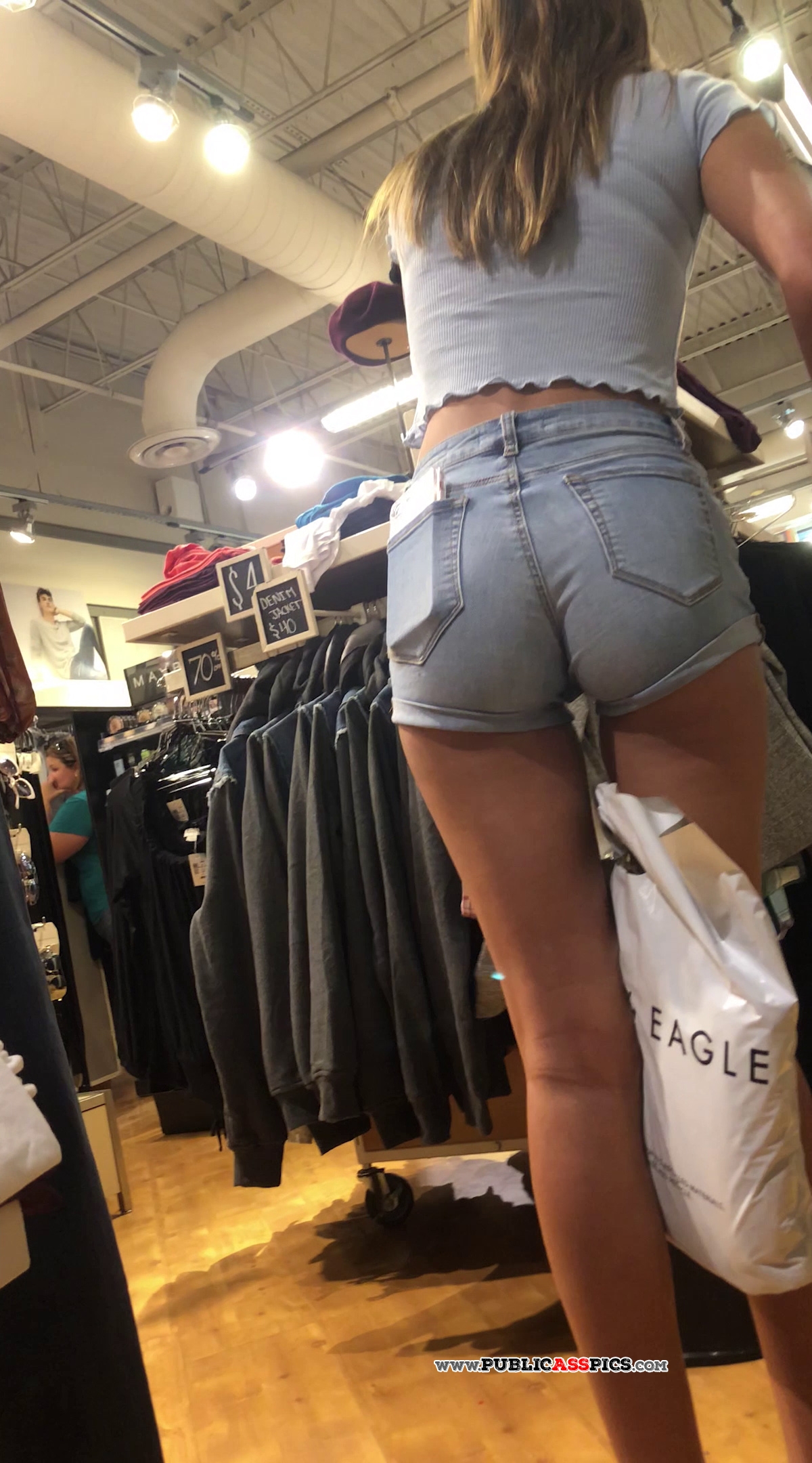 Simply perfect young ass in shorts got caught by voyeur – Public Ass Pics